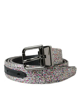 Dolce & Gabbana Multicolor Embellished Silver Metal Buckle Belt -   -  Dolce & Gabbana.