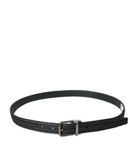 Dolce & Gabbana Black Jacquard Stripes Silver Metal Buckle Belt -   -  Dolce & Gabbana.