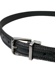 Dolce & Gabbana Black Jacquard Stripes Silver Metal Buckle Belt -   -  Dolce & Gabbana.