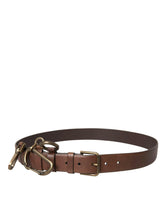 Dolce & Gabbana Brown Calf Leather Gold Metal Buckle Belt Men -   -  Dolce & Gabbana.