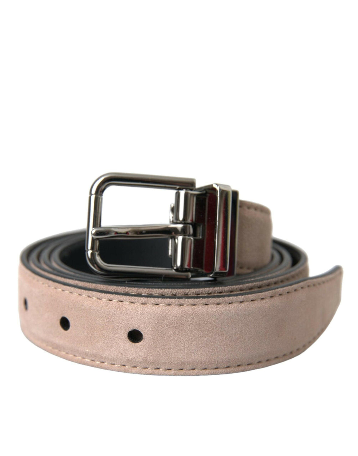 Dolce & Gabbana Beige Suede Leather Silver Buckle Belt Men -   -  Dolce & Gabbana.