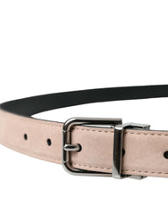 Dolce & Gabbana Beige Suede Leather Silver Buckle Belt Men -   -  Dolce & Gabbana.