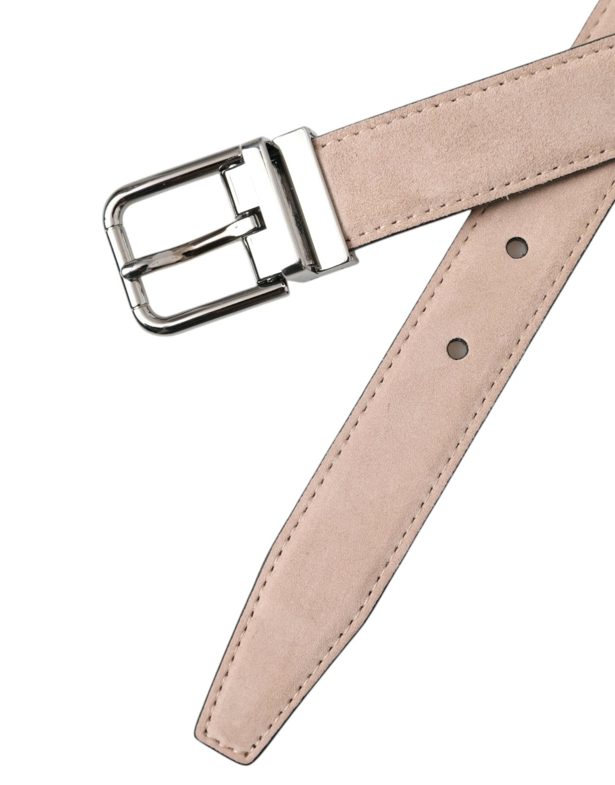 Dolce & Gabbana Beige Suede Leather Silver Buckle Belt Men -   -  Dolce & Gabbana. Dolce & Gabbana Beige Suede Leather Silver Buckle Belt Men -   -  Dolce & Gabbana.