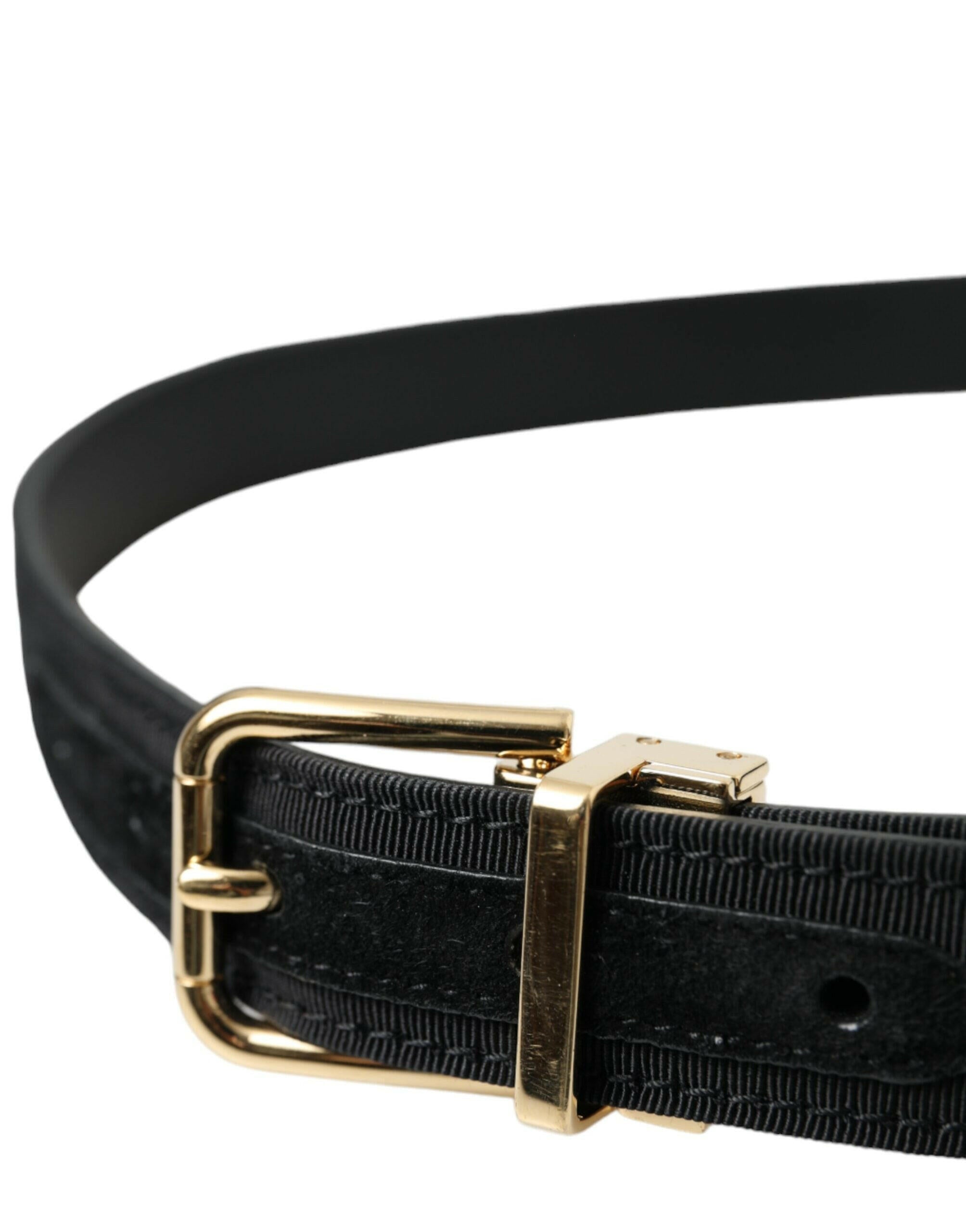 Dolce & Gabbana Black Gros Grain Gold Metal Buckle Belt Men -   -  Dolce & Gabbana. Dolce & Gabbana Black Gros Grain Gold Metal Buckle Belt Men -   -  Dolce & Gabbana.