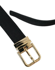 Dolce & Gabbana Black Gros Grain Gold Metal Buckle Belt Men -   -  Dolce & Gabbana.