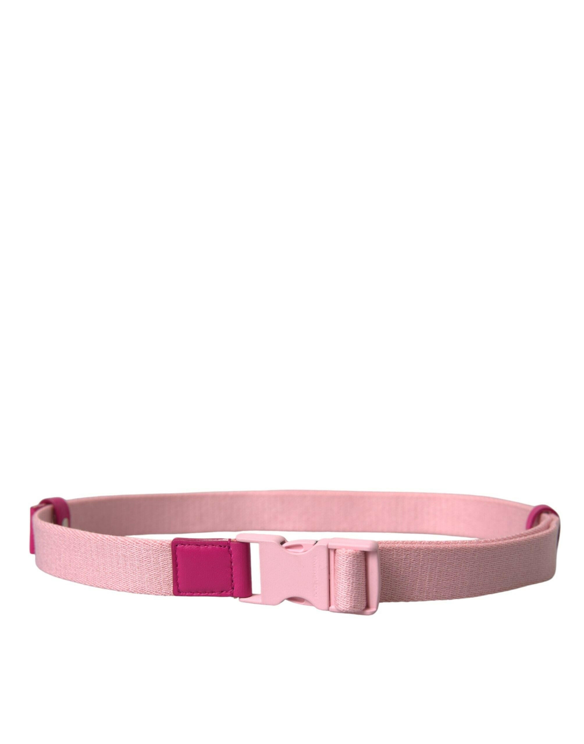 Dolce & Gabbana Pink Canvas Stretch Plastic Buckle Women Belt -   -  Dolce & Gabbana.