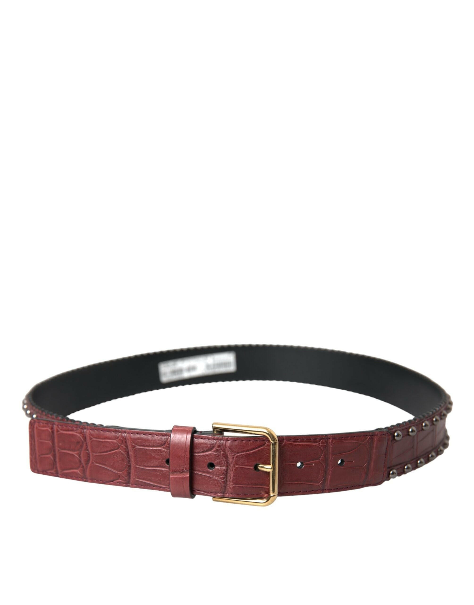 Dolce & Gabbana Brown Alligator Leather Studded Metal Buckle Belt -   -  Dolce & Gabbana. Dolce & Gabbana Brown Alligator Leather Studded Metal Buckle Belt -   -  Dolce & Gabbana.