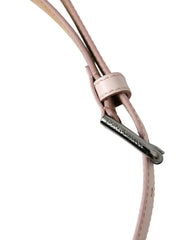 Dolce & Gabbana Light Pink Leather Silver Metal Buckle Belt -   -  Dolce & Gabbana.