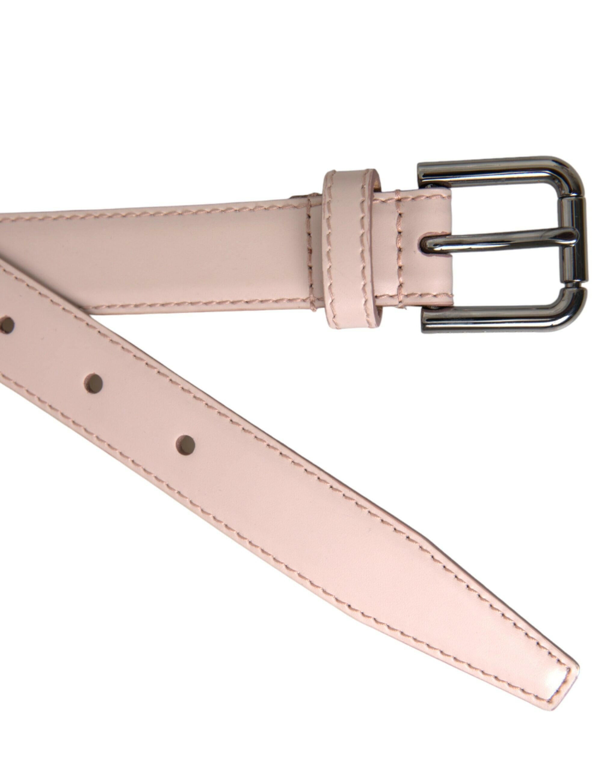 Dolce & Gabbana Light Pink Leather Silver Metal Buckle Belt -   -  Dolce & Gabbana. Dolce & Gabbana Light Pink Leather Silver Metal Buckle Belt -   -  Dolce & Gabbana.