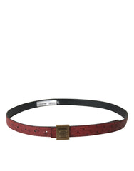 Dolce & Gabbana Brown Leather Square Metal Buckle Belt -   -  Dolce & Gabbana.