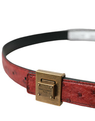 Dolce & Gabbana Brown Leather Square Metal Buckle Belt -   -  Dolce & Gabbana.