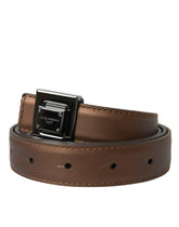 Dolce & Gabbana Bronze Leather Square Metal Buckle Belt -   -  Dolce & Gabbana.