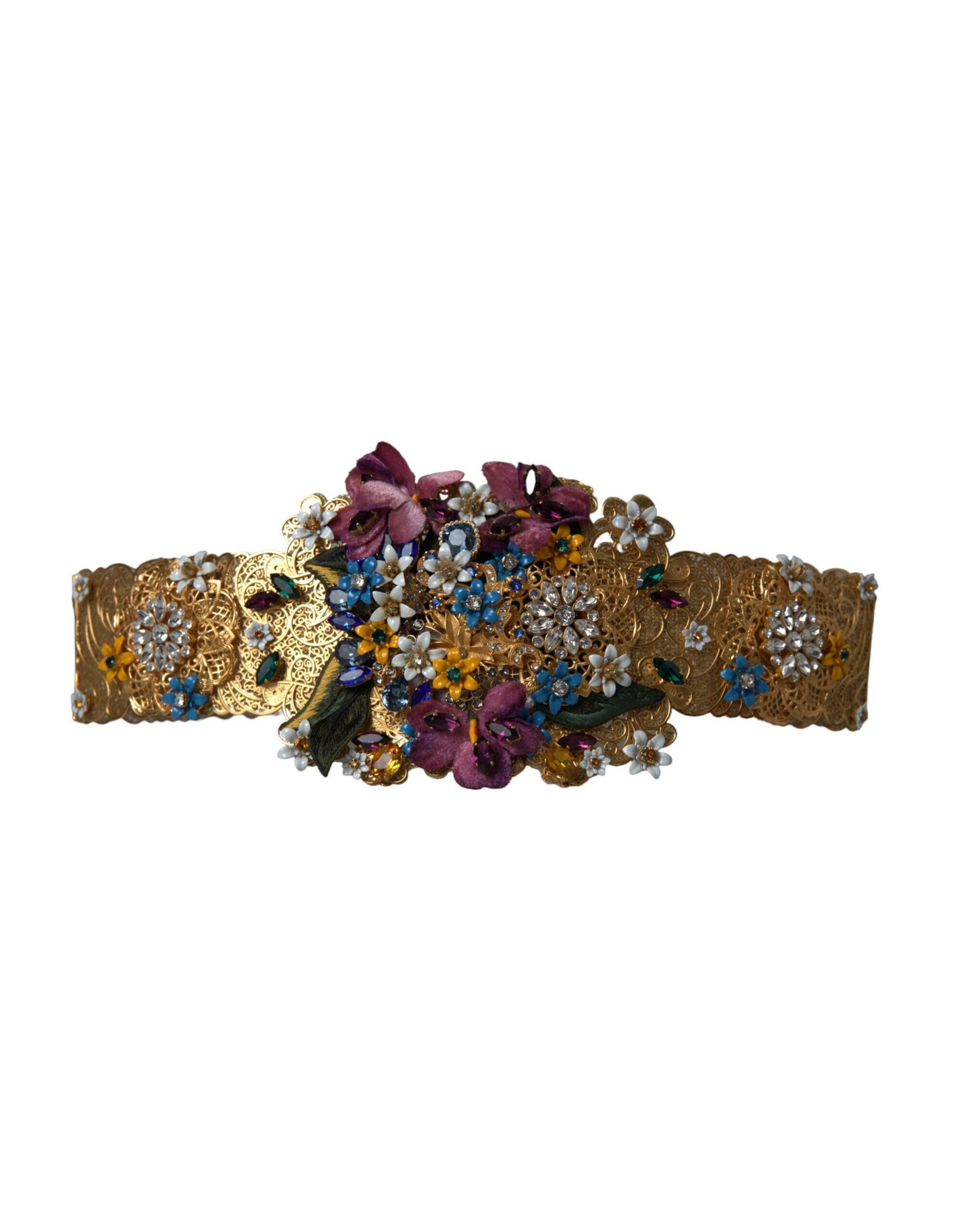 Dolce & Gabbana Multicolor Embellished Floral Crystal Wide Waist Belt -   -  Dolce & Gabbana. Dolce & Gabbana Multicolor Embellished Floral Crystal Wide Waist Belt -   -  Dolce & Gabbana.
