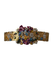 Dolce & Gabbana Multicolor Embellished Floral Crystal Wide Waist Belt -   -  Dolce & Gabbana.