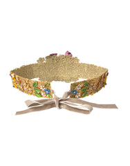 Dolce & Gabbana Multicolor Embellished Floral Crystal Wide Waist Belt -   -  Dolce & Gabbana.