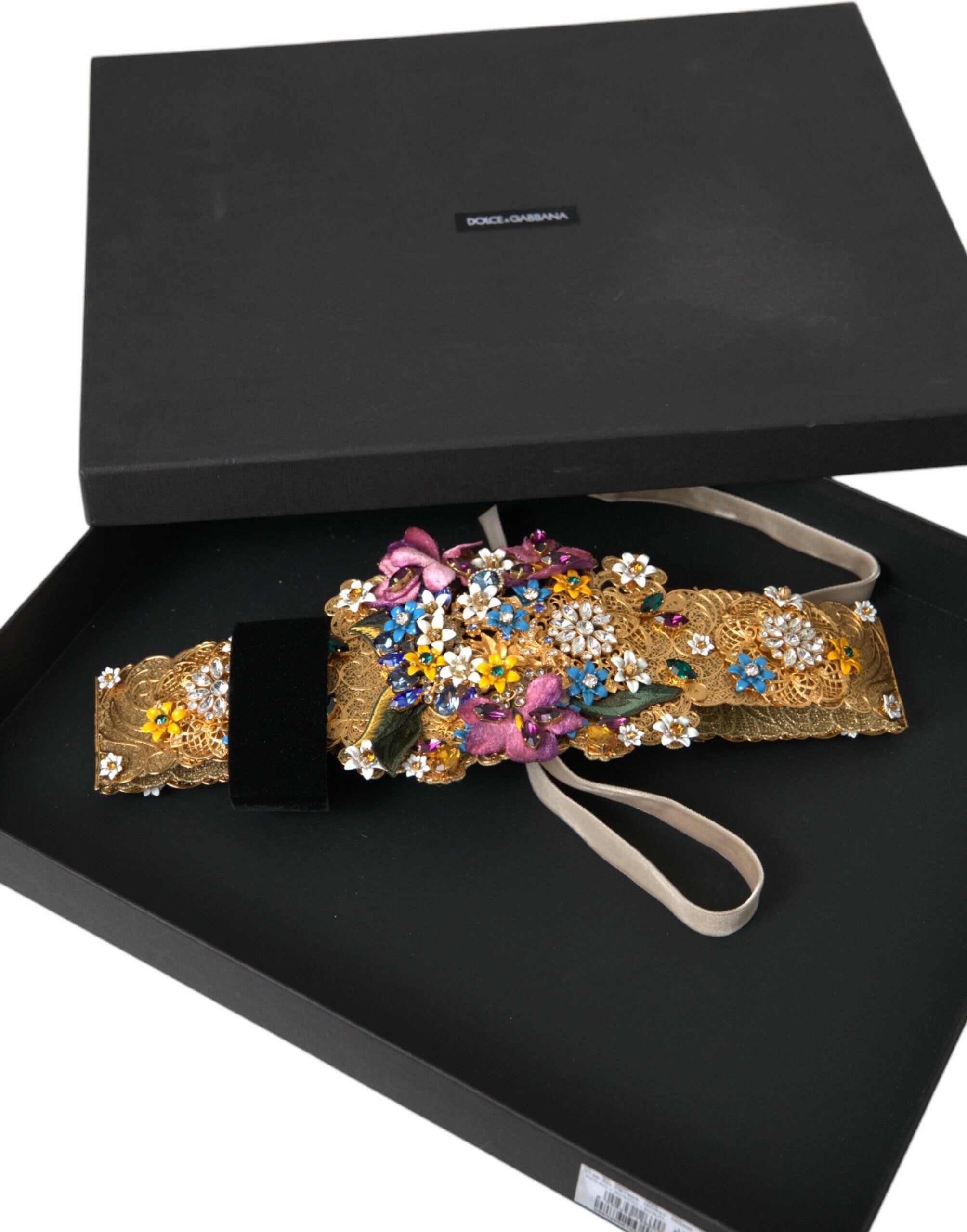 Dolce & Gabbana Multicolor Embellished Floral Crystal Wide Waist Belt -   -  Dolce & Gabbana. Dolce & Gabbana Multicolor Embellished Floral Crystal Wide Waist Belt -   -  Dolce & Gabbana.