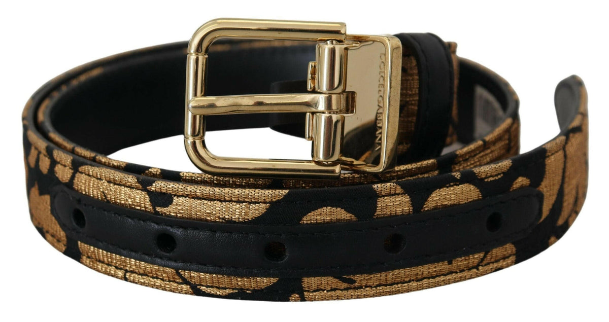 Dolce & Gabbana Multicolor Jacquard Leather Logo Buckle Belt -   -  Dolce & Gabbana.