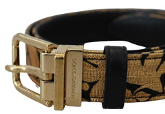 Dolce & Gabbana Multicolor Jacquard Leather Logo Buckle Belt -   -  Dolce & Gabbana.