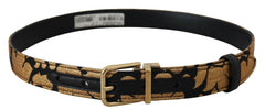 Dolce & Gabbana Multicolor Jacquard Leather Logo Buckle Belt -   -  Dolce & Gabbana.