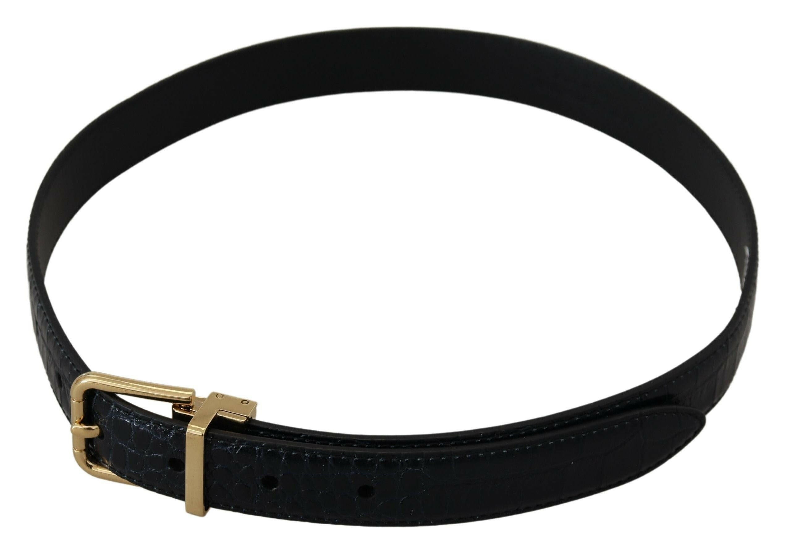Dolce & Gabbana Black Exotic Leather Gold Metal Buckle Belt -   -  Dolce & Gabbana. Dolce & Gabbana Black Exotic Leather Gold Metal Buckle Belt -   -  Dolce & Gabbana.