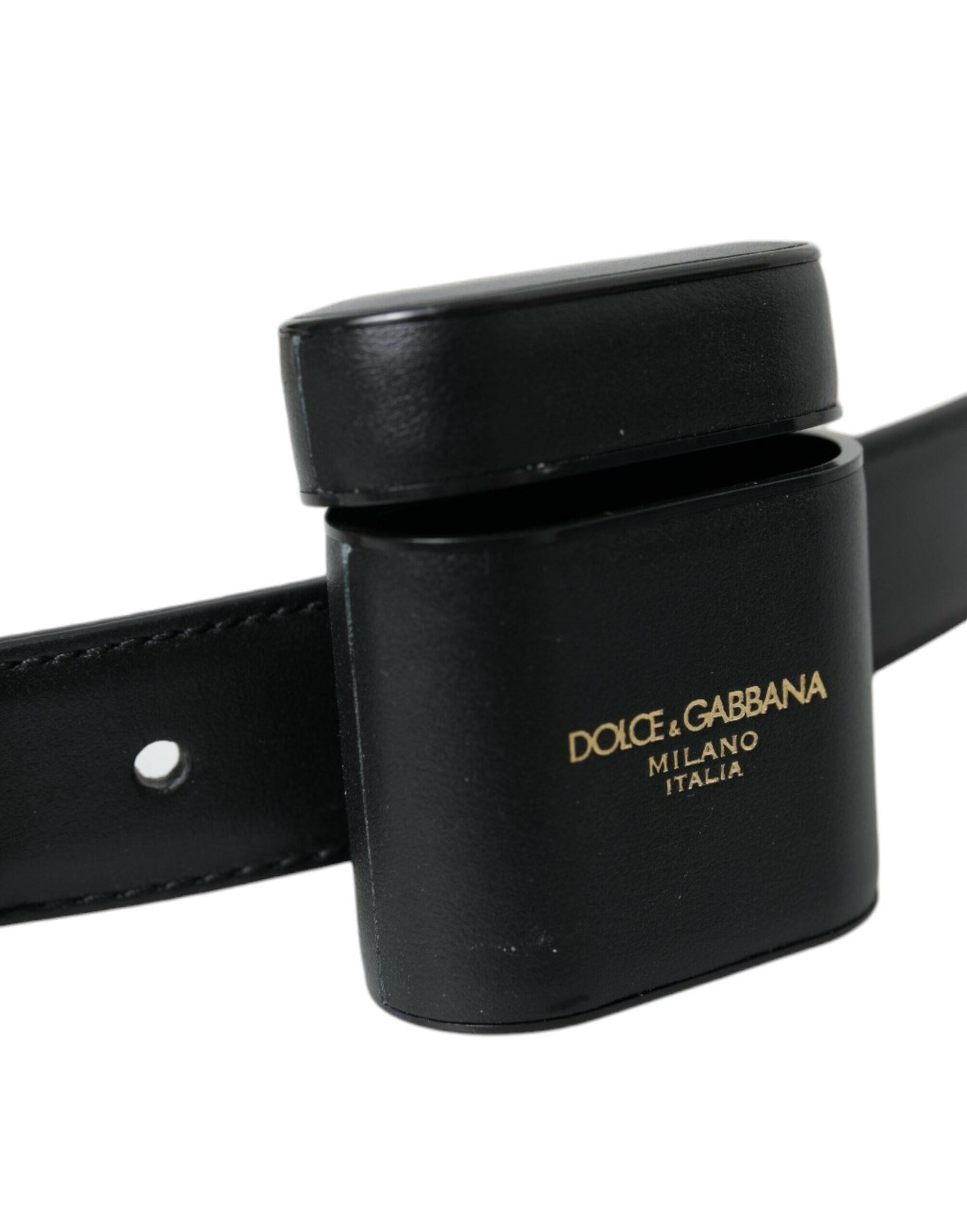 Dolce & Gabbana Black Leather Airpods Case Silver Buckle Belt -   -  Dolce & Gabbana. Dolce & Gabbana Black Leather Airpods Case Silver Buckle Belt -   -  Dolce & Gabbana.