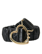 Dolce & Gabbana Black Leather Gold Heart Metal Buckle Belt -   -  Dolce & Gabbana.