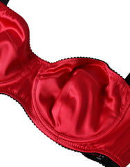 Dolce & Gabbana Bordeaux Silk Stretch Balconcino Bra Underwear -   -  Dolce & Gabbana.