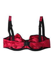 Dolce & Gabbana Bordeaux Silk Stretch Balconcino Bra Underwear -   -  Dolce & Gabbana.