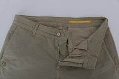 Daniele Alessandrini Beige Cotton Stretch Slim Fit Chinos -   -  Daniele Alessandrini.