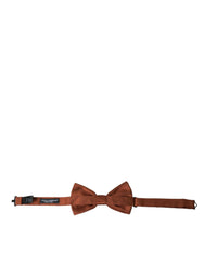 Dolce & Gabbana Brown Silk Adjustable Neck Men Bow Tie -  Neckties, Men -  Dolce & Gabbana.