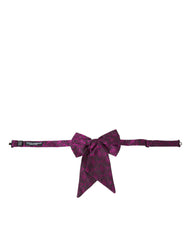 Dolce & Gabbana Purple Ribbon Silk Adjustable Neck Men Bow Tie -  Neckties, Men -  Dolce & Gabbana.