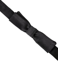 Dolce & Gabbana Dark Gray Silk Adjustable Neck Men Bow Tie -  Neckties, Men -  Dolce & Gabbana.