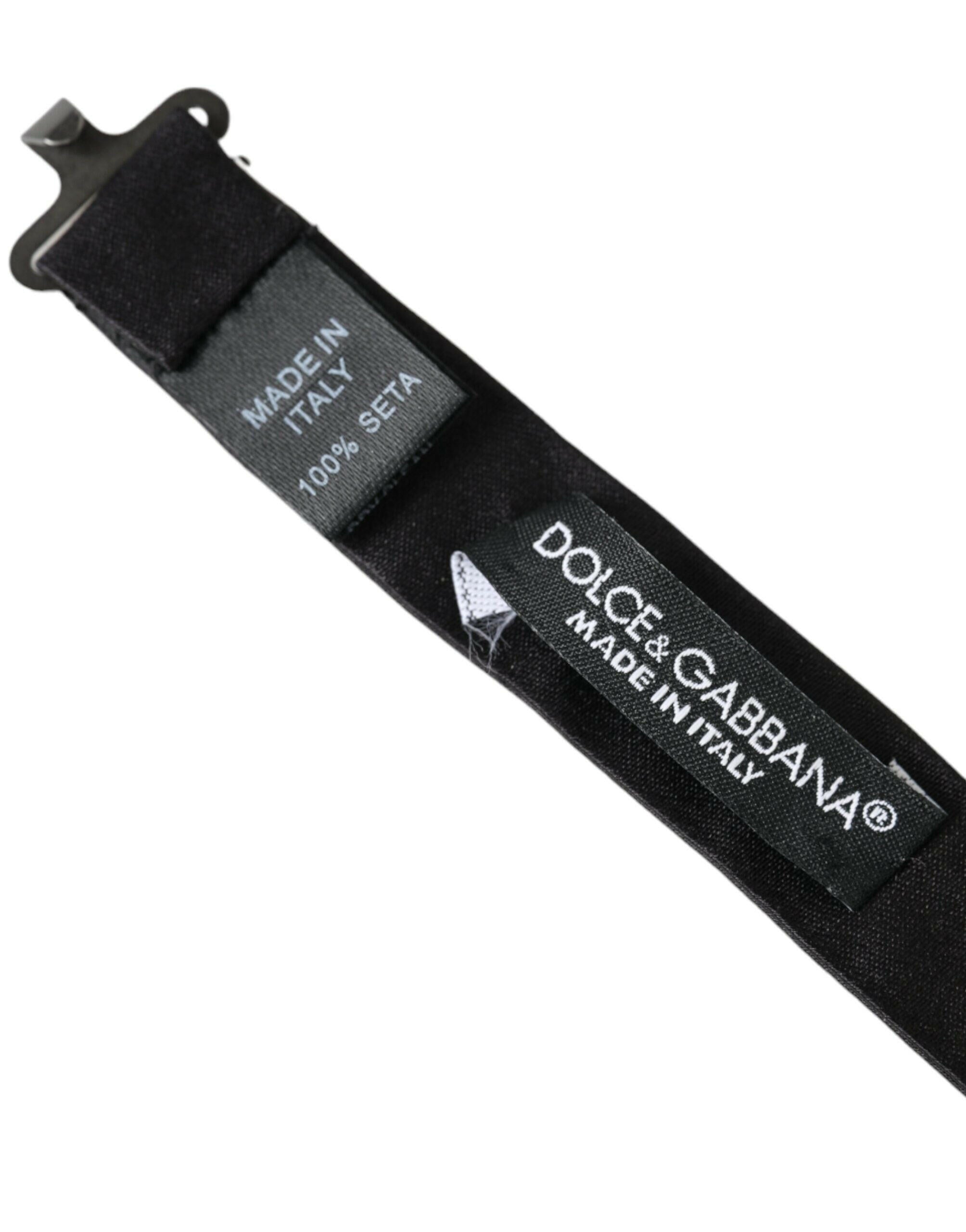 Dolce & Gabbana Dark Gray Silk Adjustable Neck Men Bow Tie -  Neckties, Men -  Dolce & Gabbana. Dolce & Gabbana Dark Gray Silk Adjustable Neck Men Bow Tie -  Neckties, Men -  Dolce & Gabbana.