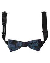 Dolce & Gabbana Black Blue Brocade Adjustable Neck Men Bow Tie -  Neckties, Men -  Dolce & Gabbana.