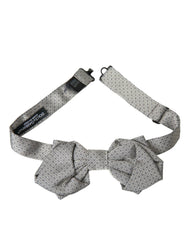 Dolce & Gabbana Gray Silk Adjustable Neck Men Bow Tie -  Neckties, Men -  Dolce & Gabbana.