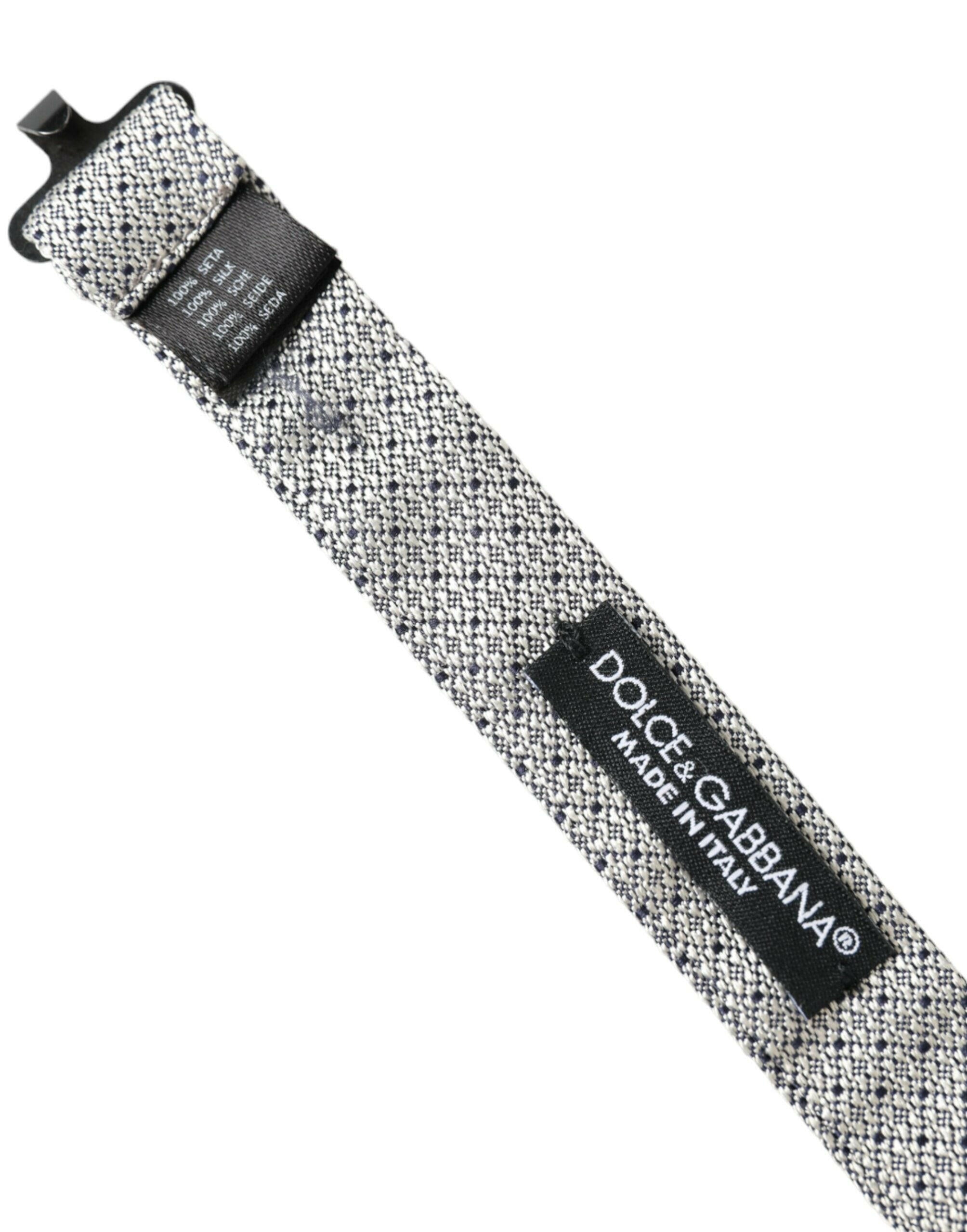 Dolce & Gabbana Gray Silk Adjustable Neck Men Bow Tie -  Neckties, Men -  Dolce & Gabbana. Dolce & Gabbana Gray Silk Adjustable Neck Men Bow Tie -  Neckties, Men -  Dolce & Gabbana.