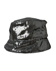 Dolce & Gabbana Silver Sequined Nylon Bucket Hat Men -   -  Dolce & Gabbana.