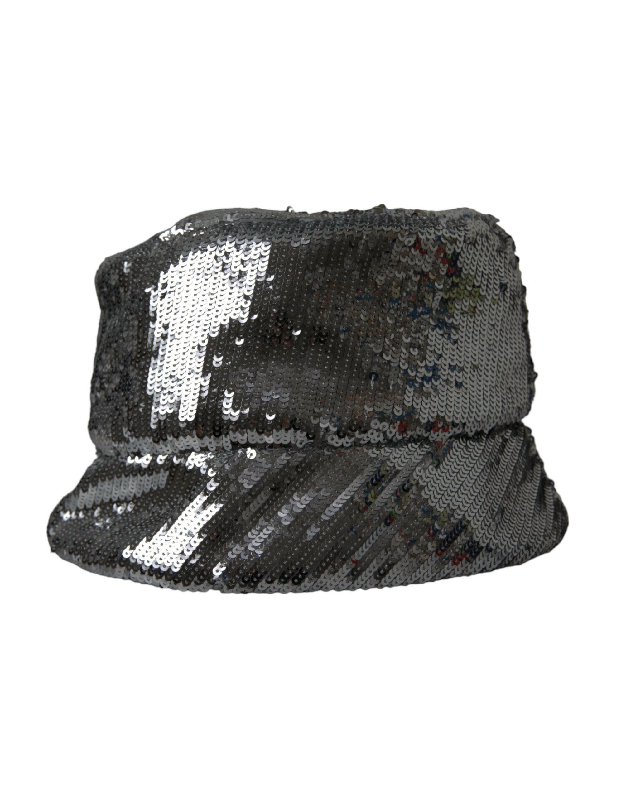 Dolce & Gabbana Silver Sequined Nylon Bucket Hat Men -   -  Dolce & Gabbana. Dolce & Gabbana Silver Sequined Nylon Bucket Hat Men -   -  Dolce & Gabbana.