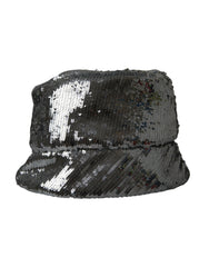 Dolce & Gabbana Silver Sequined Nylon Bucket Hat Men -   -  Dolce & Gabbana.
