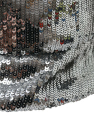 Dolce & Gabbana Silver Sequined Nylon Bucket Hat Men -   -  Dolce & Gabbana.