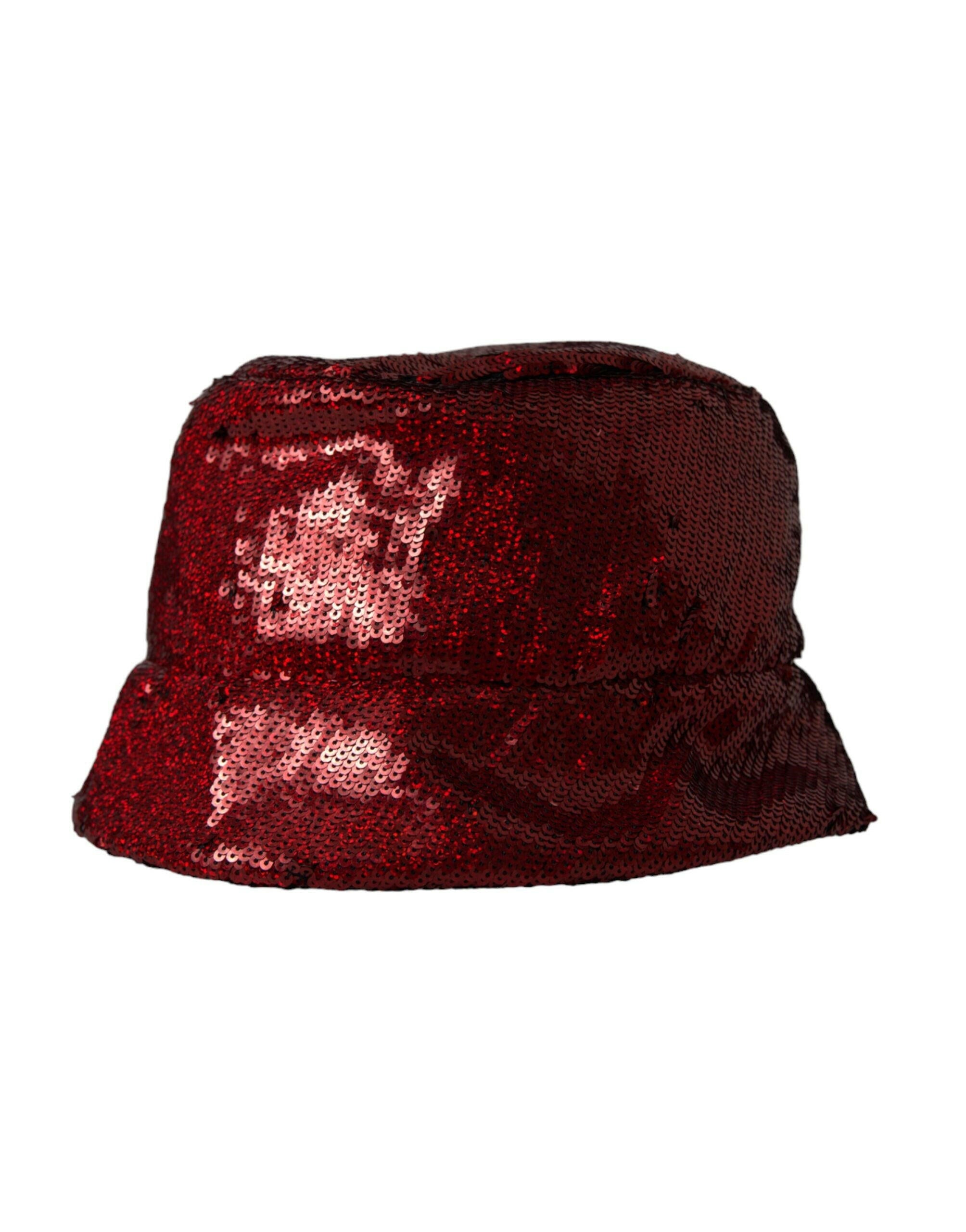 Dolce & Gabbana Red Sequined Nylon Bucket Hat Men -   -  Dolce & Gabbana.