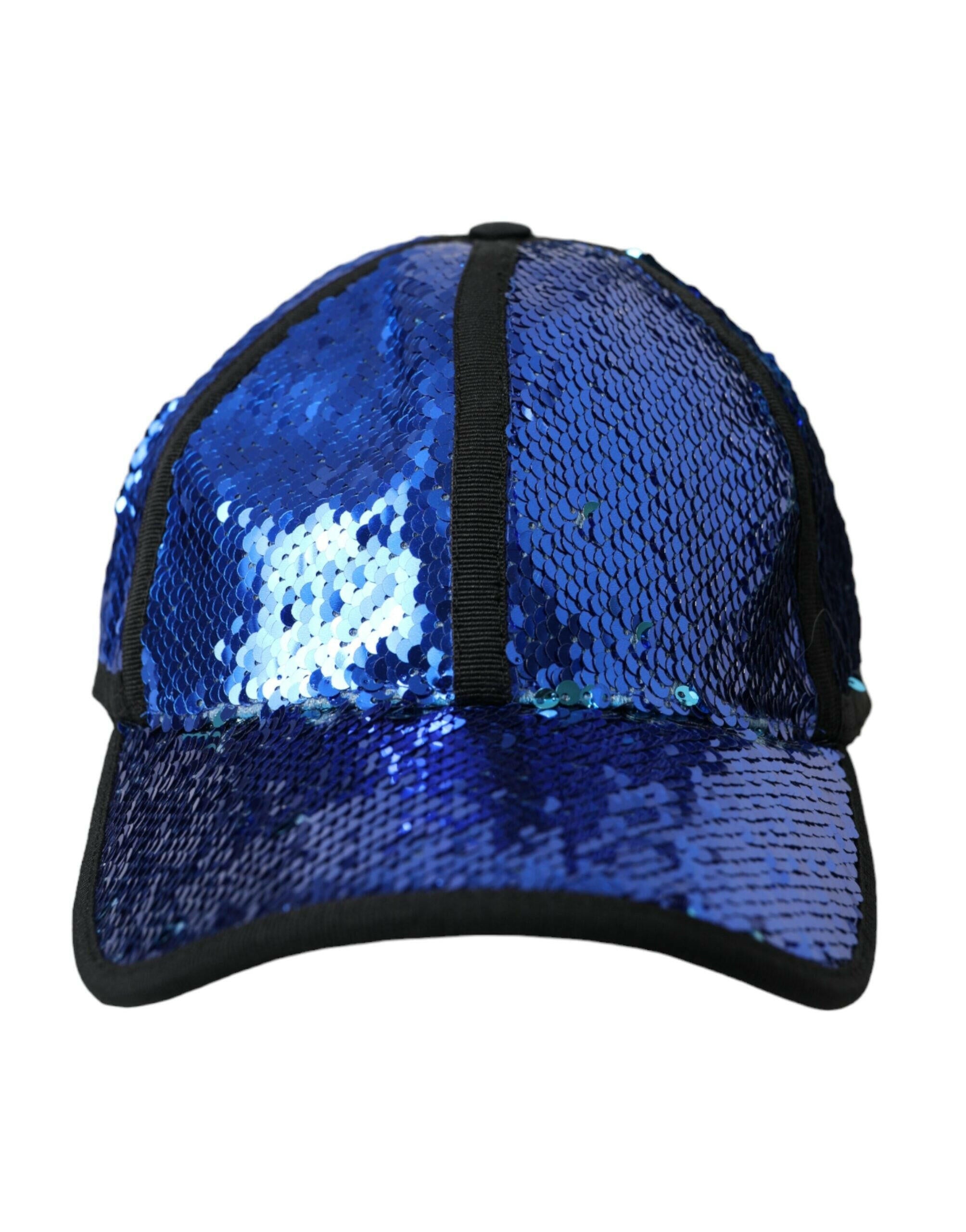 Dolce & Gabbana Royal Blue Sequin Baseball Hat Men -   -  Dolce & Gabbana.