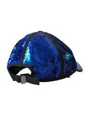 Dolce & Gabbana Royal Blue Sequin Baseball Hat Men -   -  Dolce & Gabbana.