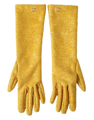 Dolce & Gabbana Gold Lurex Fantasia Mid Arm Length Gloves -   -  Dolce & Gabbana.