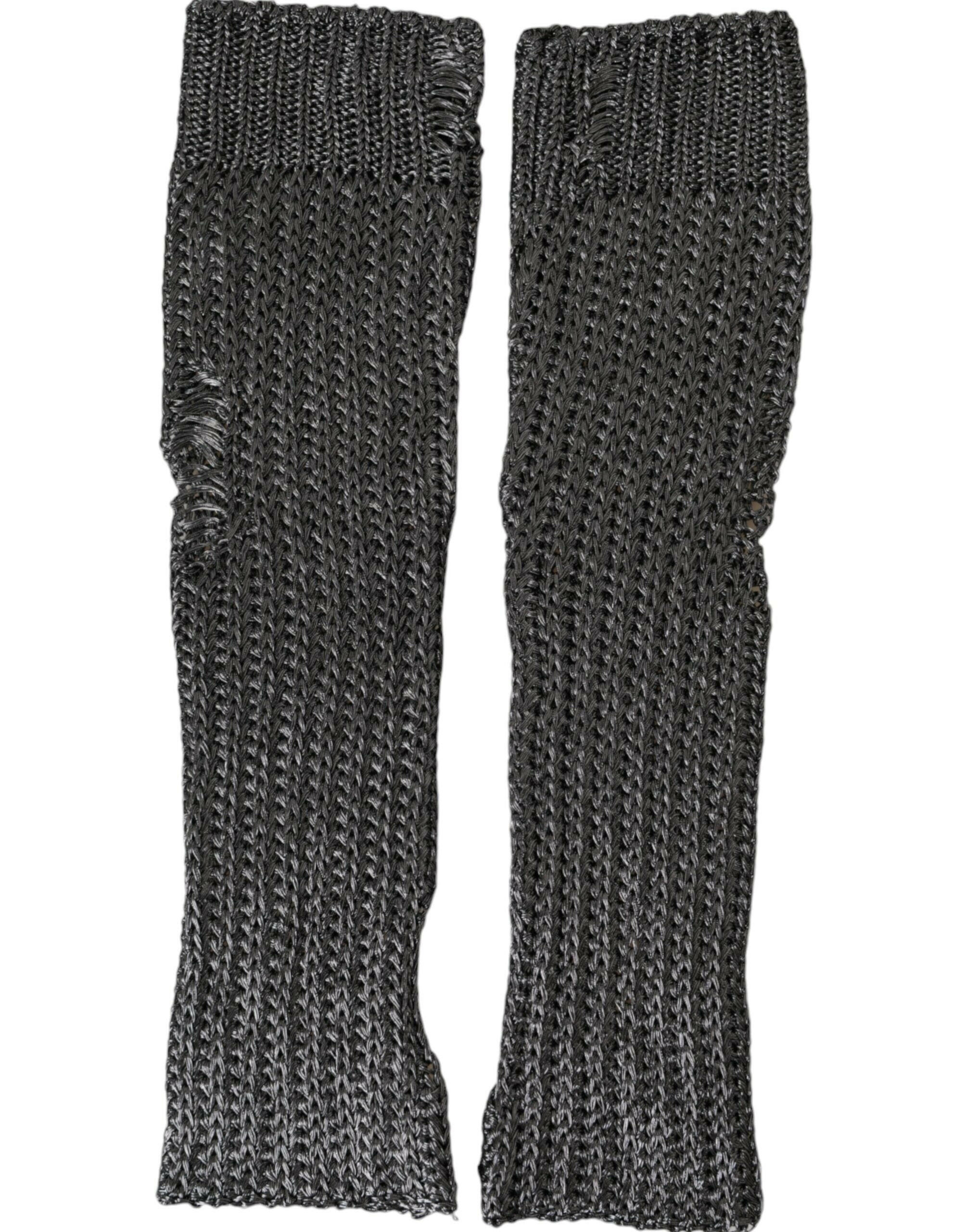 Dolce & Gabbana Gray Viscose Knitted Finger Less Gloves -   -  Dolce & Gabbana. Dolce & Gabbana Gray Viscose Knitted Finger Less Gloves -   -  Dolce & Gabbana.