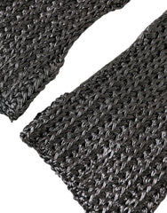 Dolce & Gabbana Gray Viscose Knitted Finger Less Gloves -   -  Dolce & Gabbana.