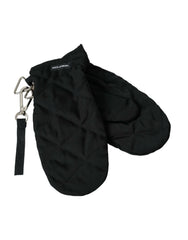 Dolce & Gabbana Black Quilted Nylon Wrist Length Mitten Gloves - - Dolce & Gabbana.