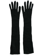 Dolce & Gabbana Black Cashmere Knitted Elbow Length Gloves -   -  Dolce & Gabbana.