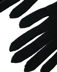 Dolce & Gabbana Black Cashmere Knitted Elbow Length Gloves -   -  Dolce & Gabbana.