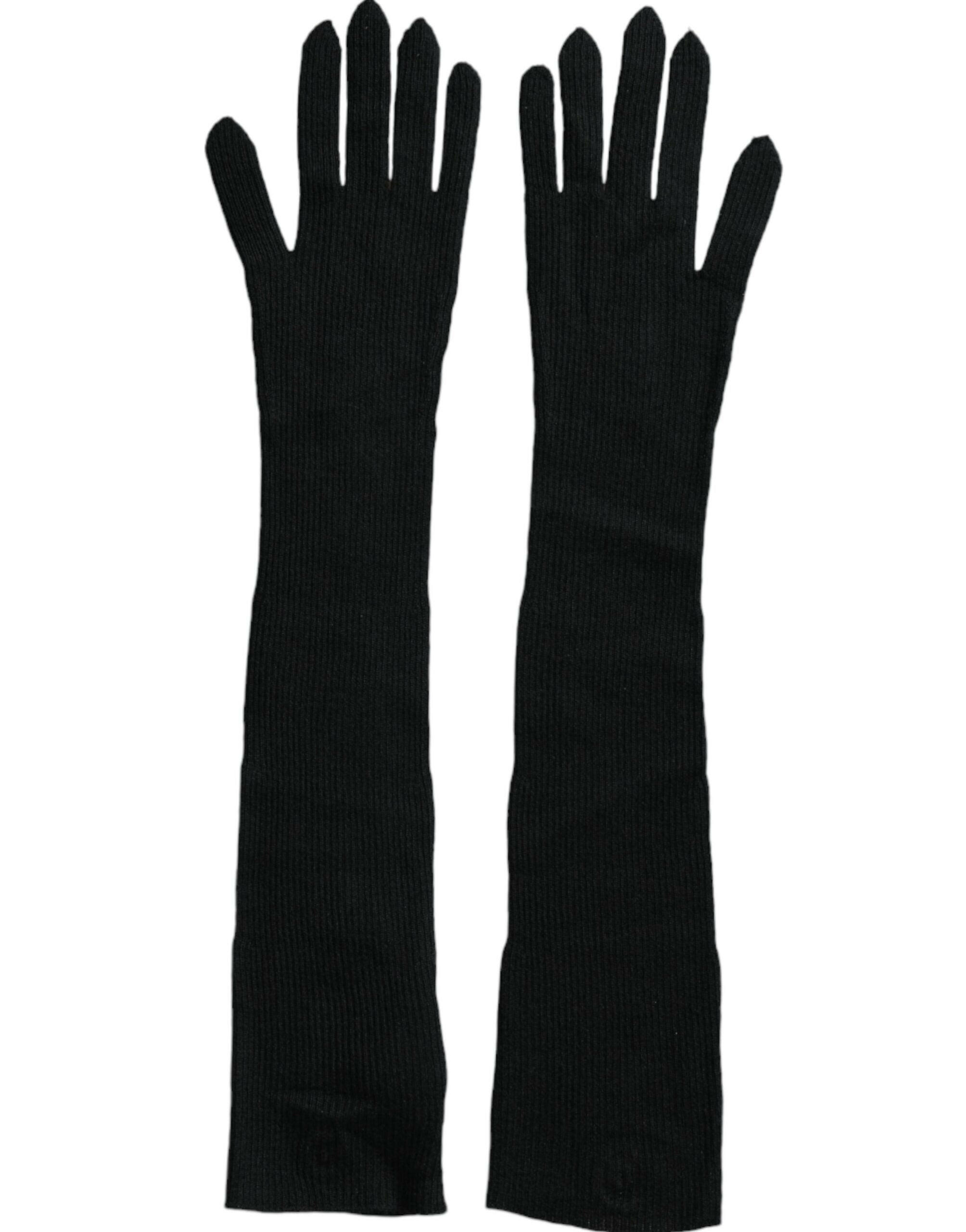 Dolce & Gabbana Black Cashmere Knitted Elbow Length Gloves -   -  Dolce & Gabbana. Dolce & Gabbana Black Cashmere Knitted Elbow Length Gloves -   -  Dolce & Gabbana.